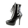Devious INDULGE-1020 Black Patent Women's Ankle Boots
