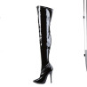 Devious DOMINA-3000 Patent Stiletto Heeled Thigh Boots