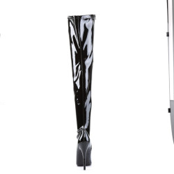 Devious DOMINA-3000 Patent Stiletto Heeled Thigh Boots