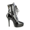 Devious INDULGE-1020 Black Patent Women's Ankle Boots