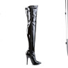 Devious DOMINA-3000 Patent Stiletto Heeled Thigh Boots