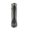 Devious INDULGE-1020 Black Vegan Leather Ankle Boots