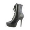 Devious INDULGE-1020 Black Vegan Leather Ankle Boots