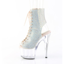 Pleaser ADORE-1016C-RS Silver Strass Transparent Boots