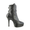 Devious INDULGE-1026 Black Vegan Leather Ankle Boots