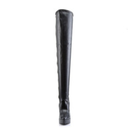 Devious INDULGE-3000 Black Platform Thigh High Boots