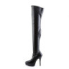 Devious INDULGE-3000 Black Platform Thigh High Boots