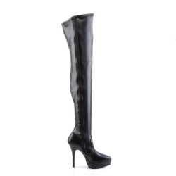 Devious INDULGE-3000 Black Platform Thigh High Boots