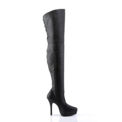 Devious INDULGE-3011 Vegan Platform Thigh High Boots