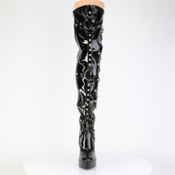 Devious INDULGE-3026 Patent Platform Thigh High Boots