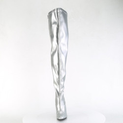 Pleaser SEDUCE-3000WC Silver Wide Shaft Thigh Boots