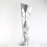 Pleaser SEDUCE-3000WC Silver Wide Shaft Thigh Boots