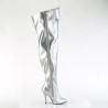 Pleaser SEDUCE-3000WC Silver Wide Shaft Thigh Boots