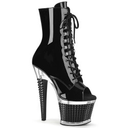 Pleaser SPECTATOR-1021 Black Patent Transparent Boots