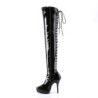Devious INDULGE-3063 Patent Platform Thigh High Boots