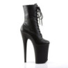 Pleaser INFINITY-1020 Black Vegan Leather Ankle Boots