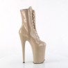Pleaser INFINITY-1020 Nude Patent Women's Ankle Boots