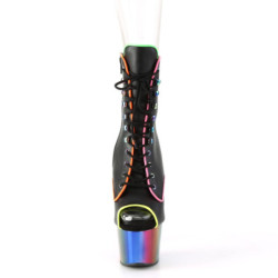 Pleaser ADORE-1021RC-02 Black Vegan Leather Rainbow
