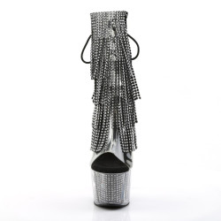 Pleaser ADORE-1017SRS Transparent Black Strass Boots