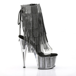 Pleaser ADORE-1017SRS Transparent Black Strass Boots