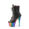 Pleaser ADORE-1021RC-02 Black Vegan Leather Rainbow