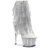 Pleaser ADORE-1017SRS Transparent Silver Strass Boots