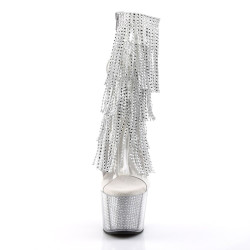 Pleaser ADORE-1017SRS Transparent Silver Strass Boots