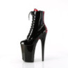 Pleaser INFINITY-1020FH Black-Red Patent Ankle Boots