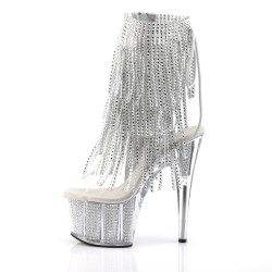 Pleaser ADORE-1017SRS Transparent Silver Strass Boots