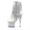 Pleaser ADORE-1017SRS Transparent Silver Strass Boots