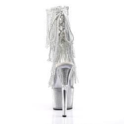 Pleaser ADORE-1017SRS Transparent Silver Strass Boots