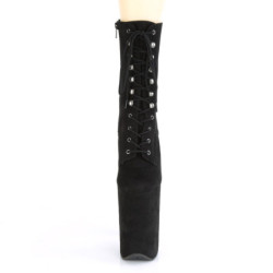Pleaser INFINITY-1020FS Black Vegan Suede Ankle Boots