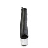 Pleaser ADORE-1018LG Black Vegan Leather Silver Glitter