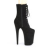 Pleaser INFINITY-1020FS Black Vegan Suede Ankle Boots
