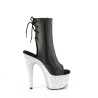 Pleaser ADORE-1018LG Black Vegan Leather Silver Glitter