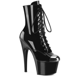 Pleaser ADORE-1020ESC Black Patent Women Ankle Boots