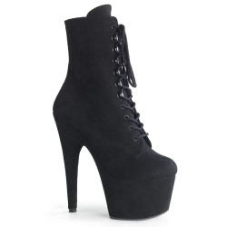 Pleaser ADORE-1020FS Black Vegan Suede Ankle Boots