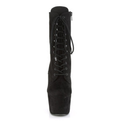 Pleaser ADORE-1020FS Black Vegan Suede Ankle Boots