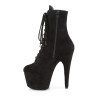 Pleaser ADORE-1020FS Black Vegan Suede Ankle Boots