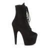 Pleaser ADORE-1020FS Black Vegan Suede Ankle Boots