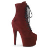 Pleaser ADORE-1020FS Burgundy Vegan Suede Ankle Boots