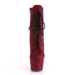 Pleaser ADORE-1020FS Burgundy Vegan Suede Ankle Boots