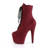 Pleaser ADORE-1020FS Burgundy Vegan Suede Ankle Boots