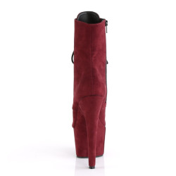 Pleaser ADORE-1020FS Burgundy Vegan Suede Ankle Boots