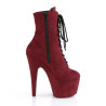 Pleaser ADORE-1020FS Burgundy Vegan Suede Ankle Boots