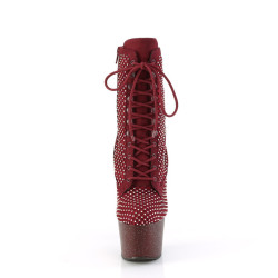 Pleaser ADORE-1020RM Burgundy Vegan Suede Strass Mesh