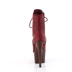 Pleaser ADORE-1020RM Burgundy Vegan Suede Strass Mesh