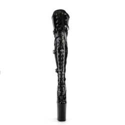 Pleaser INFINITY-3028 Patent Buckle Thigh High Boots
