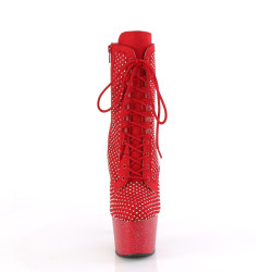 Pleaser ADORE-1020RM Red Vegan Suede Strass Mesh Sale