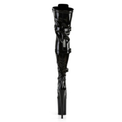 Pleaser INFINITY-3028 Patent Buckle Thigh High Boots